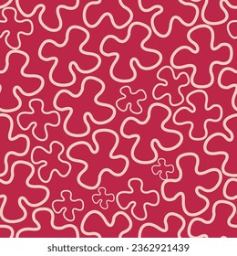 and drawn flower repeating pattern for textile printing