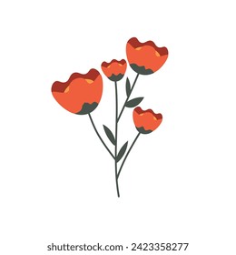 Flores dibujadas sobre fondo blanco