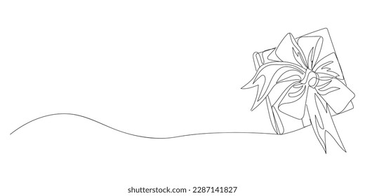 Drawn gift box on white background