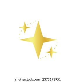 Drawn golden stars on white background 