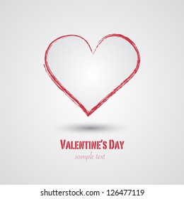 Drawn graphic heart vector background