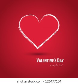 Drawn graphic heart vector background