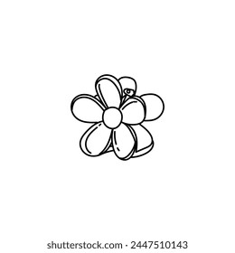 Drawn hair clip on white background
