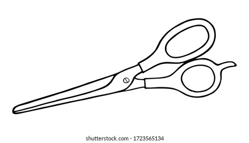 DRAWN HAIR CLIPPERS DOODLE ON A WHITE BACKGROUND IN VECTOR