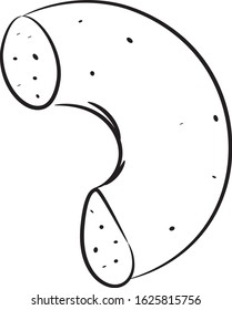 Drawn half of the bagel, in cartoon style.