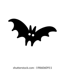 drawn Halloween element bat. Doodle vector illustration for greeting cards, posters, stickers and seasonal design. Isolated on a white background.