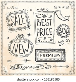 drawn hand badge vintage elements drawing new frames line banner classical border and design elements drawn hand badge vintage elements drawing new frames line banner classic vegetation flower nails e