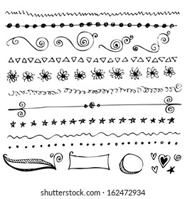 drawn hand border leaf doodle frame fingers drawn vector line border set and design part drawn hand border leaf doodle frame line white vegetation bloom nails crowd teamwork black conceptual boundary