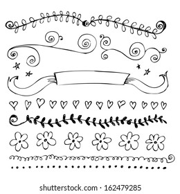 drawn hand border vector flower rectangle frame nails drawn vector straight boundary series and design element drawn hand border vector flower rectangle frame straight white vegetation ornament nails