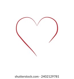 Drachenherz auf weißem Hintergrund. Valentinstag