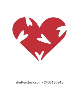 Drawn heart on white background. Valentine's Day celebration