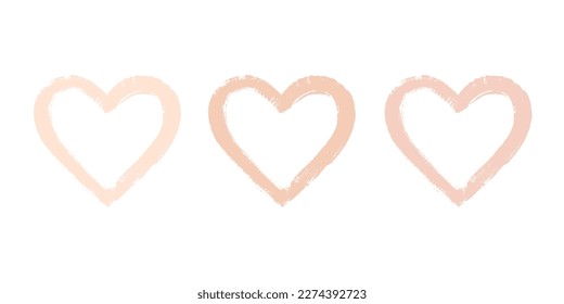 Drawn heart.Love symbol.Brush strokes .Cosmetic stain banner .Vector.