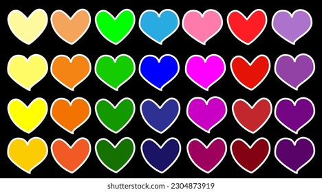 Saca corazones en diferentes colores.Vector EPS10
