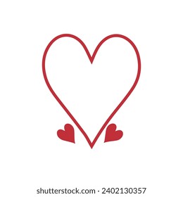 Drawn hearts on white background. Valentine's Day celebration