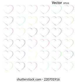drawn hearts vector