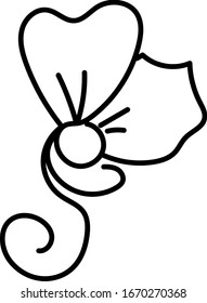  ramas de hojas de plantas dibujadas. Diga flor.Flor de primavera aislada en fondo blanco. Ilustración vectorial de contorno de doodle.
