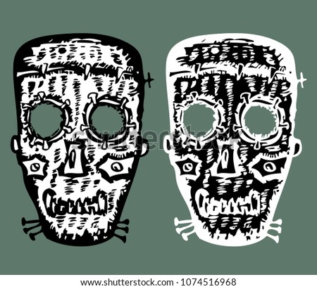 The drawn horrendous masks