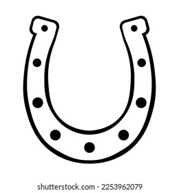 Drawn horseshoe on white background