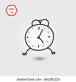 drawn icon alarm clock