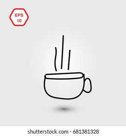 drawn icon of ?up of coffee