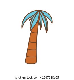 Drawn icon of a colorful palm tree