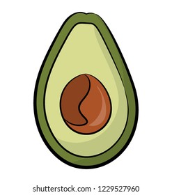 and drawn of  icon design of an avocado