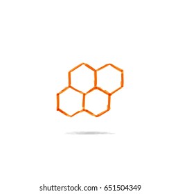 Drawn icon honeycomb