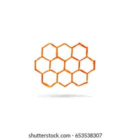 Drawn icon honeycomb