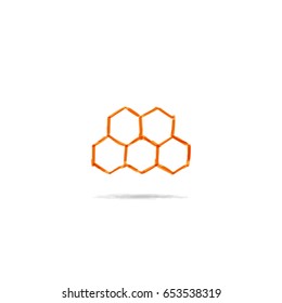 Drawn icon honeycomb
