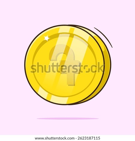 Drawn illustration vector of Dram golden coin isolated. Armenian currency icon or symbol on golden coin.