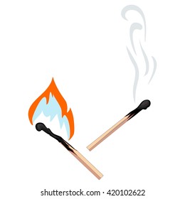 Drawn image of burning matches smoke