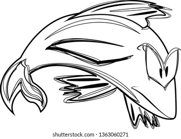 drawn image of a fish.vector image