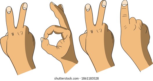 Drawn image in the form of hands forming number 2021 coming new year