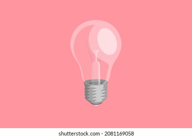 Drawn incandescent light bulb on a solid background. Electric bulbs.