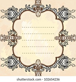 Drawn industrial steampunk style frame