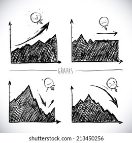 drawn infographics over white background vector illustration