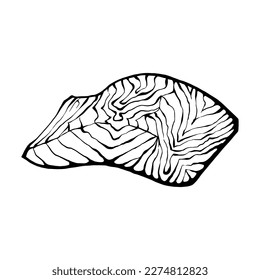 Drawn in ink hand drawn  fish,  fillet. Marine food banner, flyer design. Engraved isolated art. Delicious cuisine objects. Use for promotion, market, store banner, restaurant menu. Vector eps 10