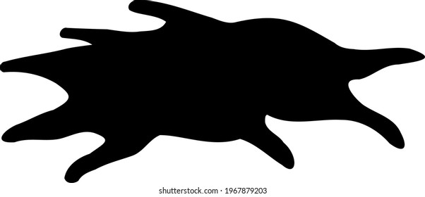 Нand drawn jagged hole in an object or ground. Black cleft. Doodle depicting an animal den and a bestial burrow. Clip art in the themes nature, wildlife. 