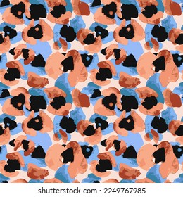 Drawn leopard seamless vector pattern. Abstract beige leopard pattern. Wild nature. Animal print. Textile. Art. Abstraction. Africa. Safari. Jungle.