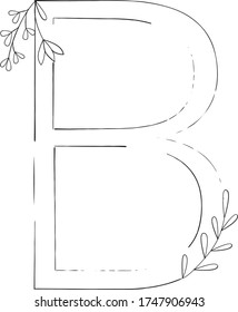 gezogener Brief, Buchstabe B, Blumenbrief