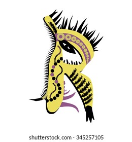 The drawn letter. Vector illustration.