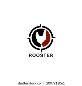 drawn line art color rooster stand out logo template illustration inspiration