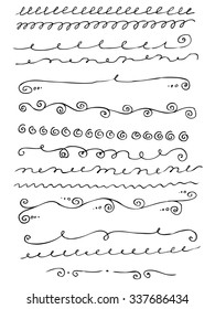 drawn line hand border ornaments swirl vintage pattern drawing vector nails drawn vector straight border set and design element drawn line hand border ornaments swirl vintage pattern drawing vector ma