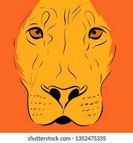 drawn lion face