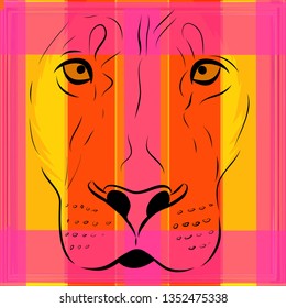 drawn lion face