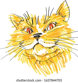 Drawn Little Bit Rowdy-Dowdy Red
Cat