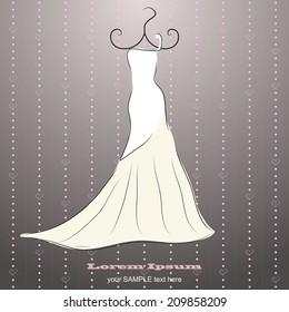 Drawn lopsided wedding dress 