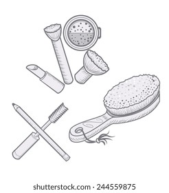 Drawn make-up set