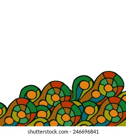 drawn manually colorful abstract background elements