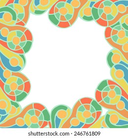 drawn manually colorful abstract frame